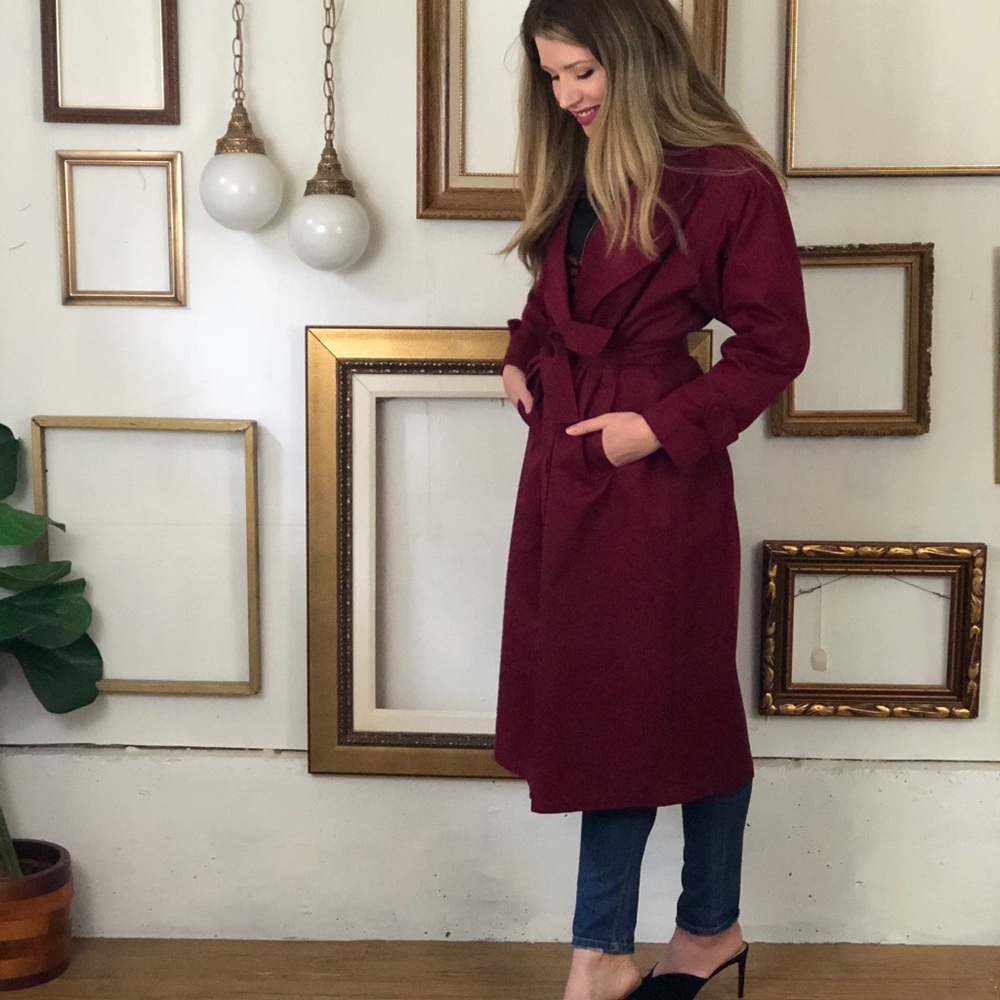 Maroon Nordstrom Trench Coat - sz6-12